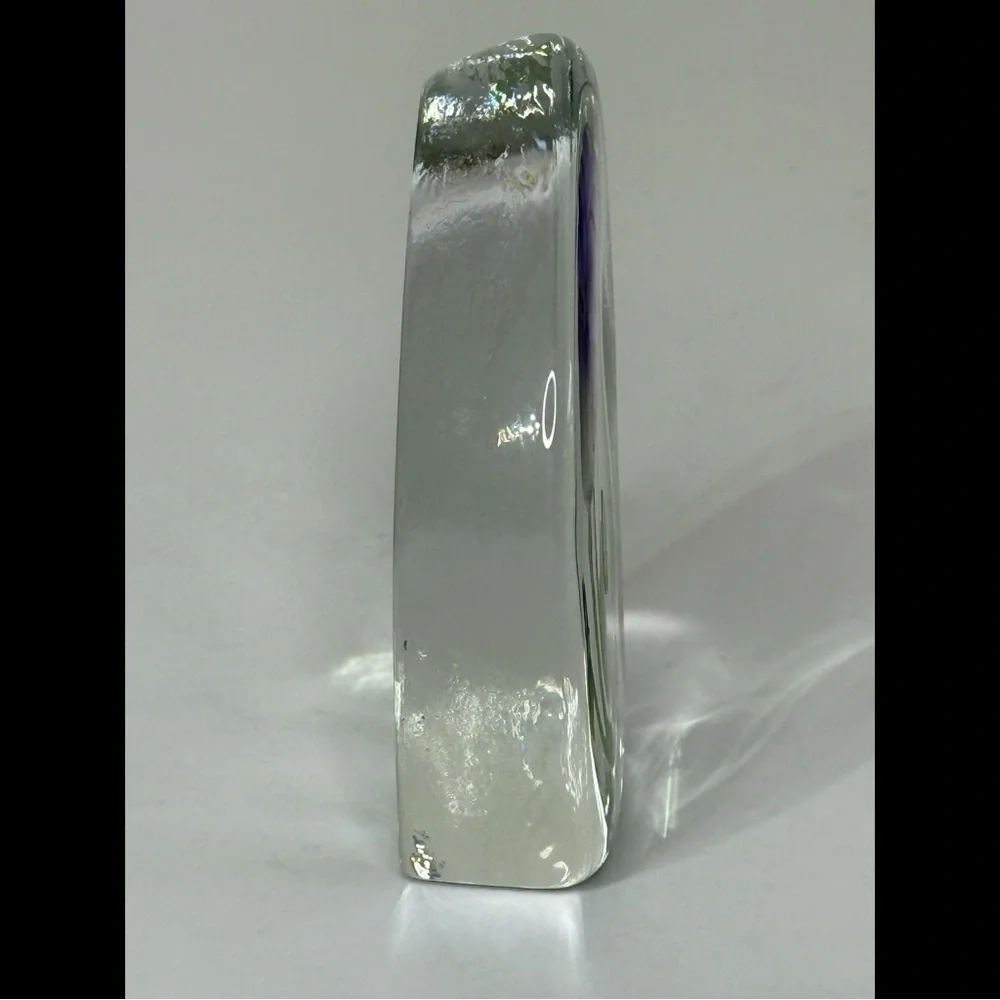 Cristal d' Arques 24% Lead‎ Crystal Purple Pansy Paperweight 4.25